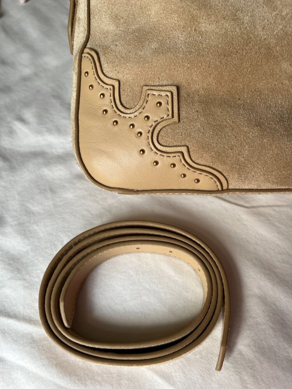 J. Crew Berkeley Small Shoulder Bag in Studded Leather and Suede NWT - Picture 5 of 8